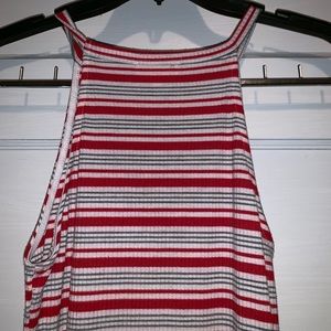 Striped maxi body con dress